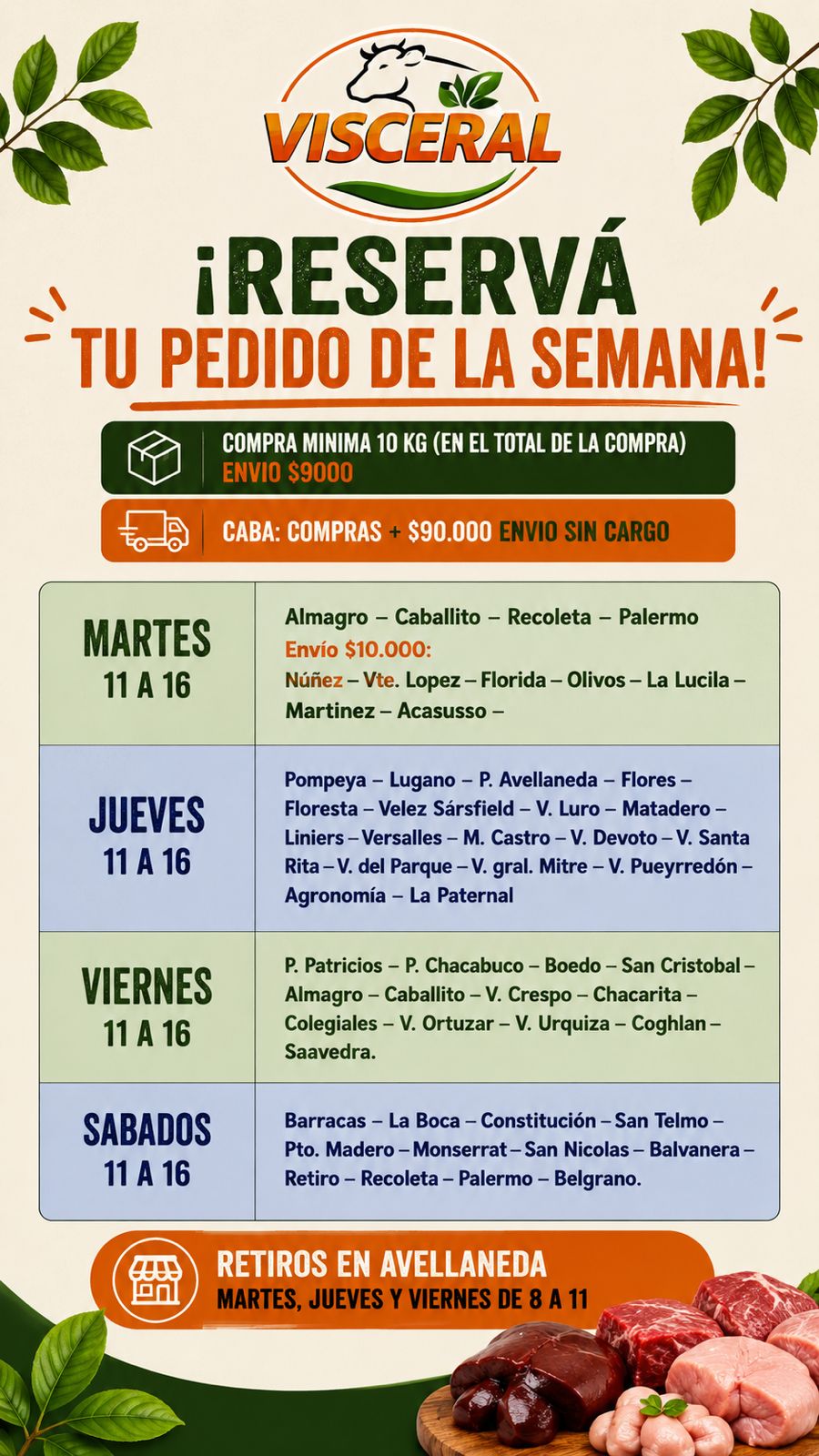 Cronograma Semanal de Entregas Visceral